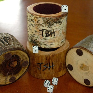 Wedding party gifts - personalized dice cups