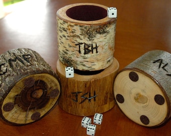 Wedding party gifts - personalized dice cups