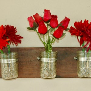 Mason jar wall sconce - Black Walnut