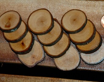 Paper Birch wood buttons - 12 pc. set