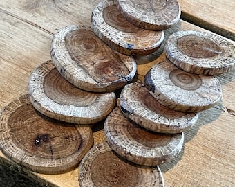 Oak wood buttons - 10 pc. set