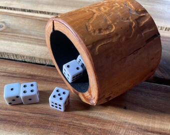 Wooden dice cup - Choke Cherry