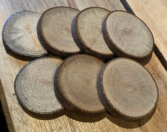 Silver Maple wood buttons – 7 piece set