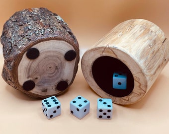 Pair of wooden dice cups - Black walnut and Cedar