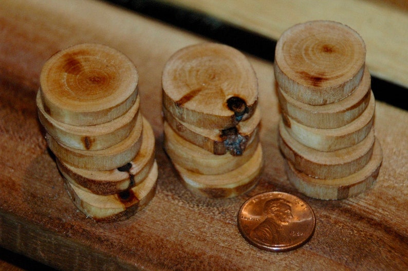 Paper Birch wood buttons 14 pc set