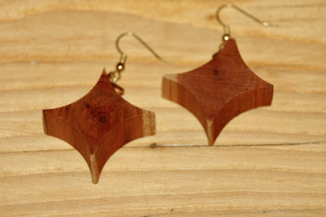 Choke Cherry Wood Earrings Etsy