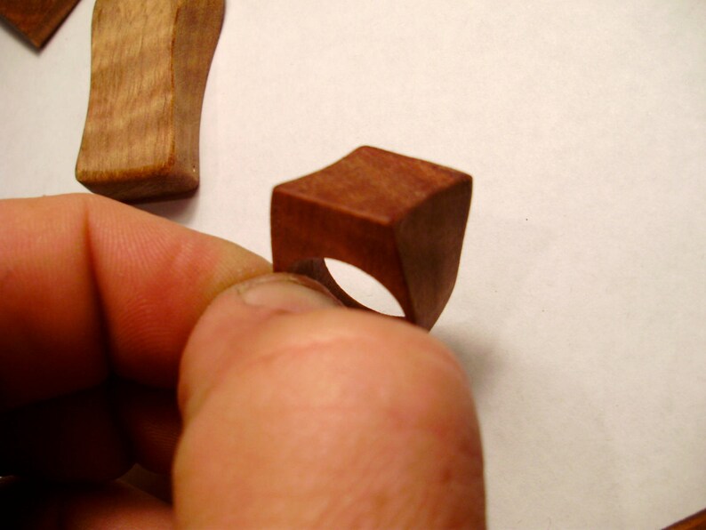 Exotic Pyinma wood ring pendant and earrings set