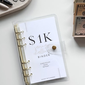 Aesthetic 1K or 500 Savings Challenge Binder Bundle