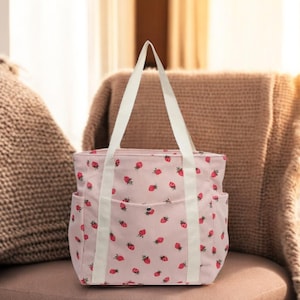 Niedliche Erdbeer-Einkaufstasche - Lässige Handtasche Tote Handtasche - Modische tägliche Reisearbeitstasche