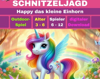 Unicorn Happy Treasure Hunt for Children's Birthday Party Rainbow for Children Ages 3, 4, 5, 6