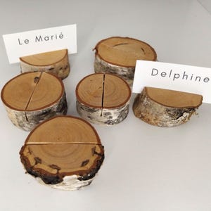 Lot de 10 rondelles en bois pour porte carte, marque place, porte menu, porte prénom, support photo – Fait main en France