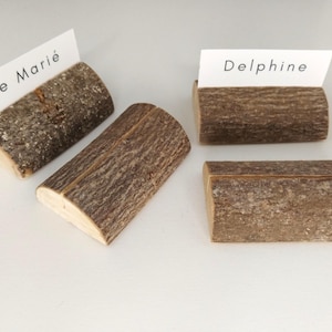 Set di 10 segnaposto in legno a forma di mezzo tronco, tronchi con corteccia, segnaposto per tavolo matrimonio, decorazione country