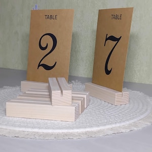 Lot 10 supports en bois numéro de table pour mariage, présentoir pour photos et images, socle numéro de table
