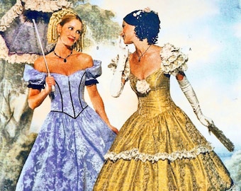 Butterick Historical Civil War Dress Pattern Misses size 12 14 16 UNCUT Womens Off Shoulder Civil War Ball Gown Pattern