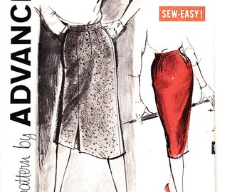 1960s Sewing Pattern for Womens Skirt with Kick Pleat Wiggle Skirt size 12 UNCUT Easy to Sew