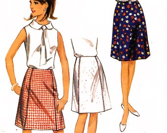 Simple Skirt Pattern 1960s size 16 Vintage Butterick Sewing Pattern