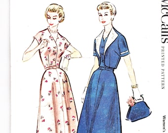 1950s Pattern Womens Dress with Bolero Jacket Half size 18.5 Bust 39 McCalls Pattern
