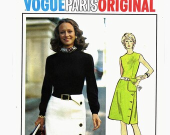 Molyneux 1970s Dress Pattern Vogue Paris Original Pattern Womens Dress Pattern 34 Bust size 12 Vintage Sewing Pattern