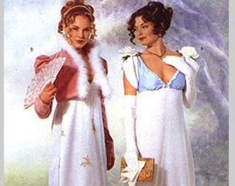 Historical Regency Dress Pattern Butterick size 12 14 16 UNCUT Jane Austen Dress and Jacket Titanic Style Regency Era Empire Dress Patterns