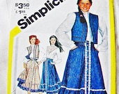 1980s Gunne Sax Skirt Sewing Pattern Ruffle Prairie Skirt, Blouse and Vest Misses size 8 Bust 31.5 UNCUT