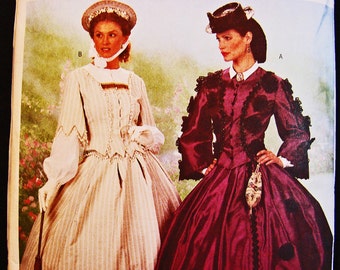 Historical Civil War Dress Pattern for Womens Dress Costume Sewing Pattern Misses size 12 14 16 UNCUT