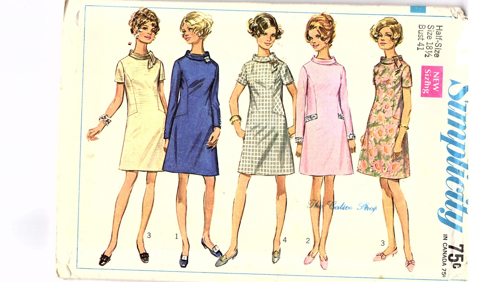 1960s Plus Size Dress Pattern 41 Bust Women's A Line | Etsy