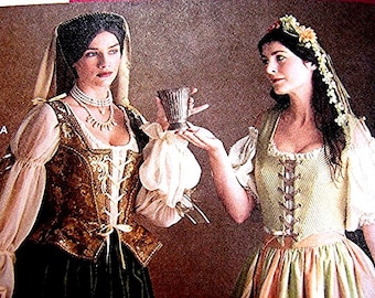 Historical Medieval Renaissance Dress Pattern Tavern Maid Womens Costume Sewing Pattern Adult size 16 18 20 UNCUT
