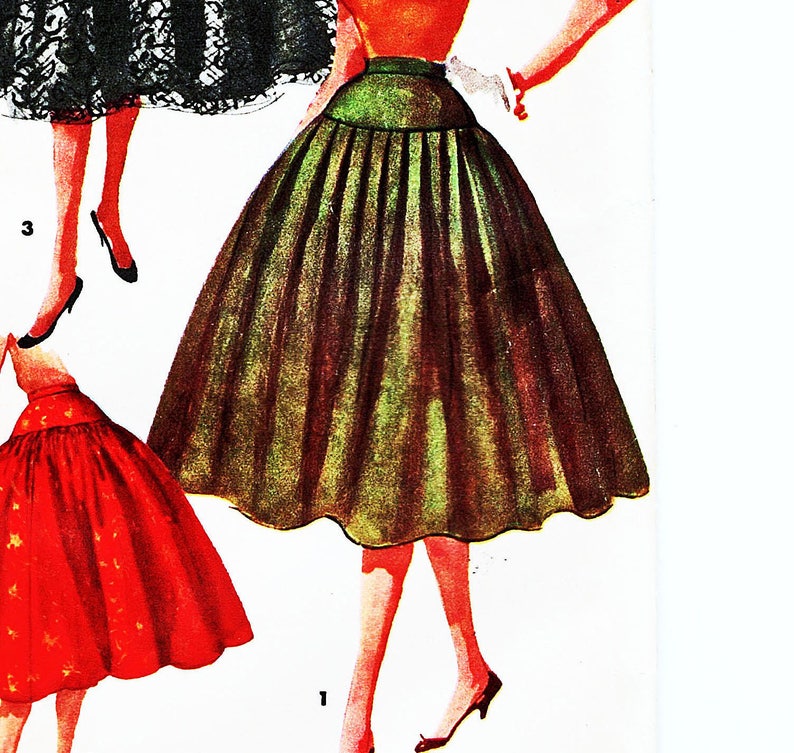 Simplicity 1950s Skirt Sewing Pattern Women's Circle Skirt - Etsy