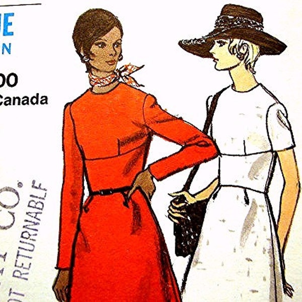 Vogue Pattern 1960s A Line Dress Pattern size 14 Bust 36 UNCUT Vintage Sewing Pattern 60s
