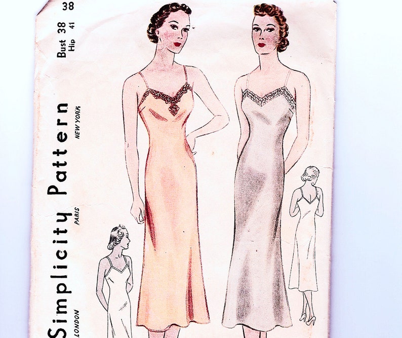 1930s Slip Pattern 38 Bust Women's Full Slip Pattern Etsy
