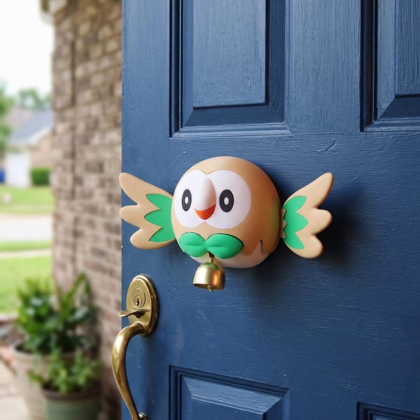 Rowlet Creatief Mechanisch Windgong - Handgemaakte 3D-geprinte Pokémon-muurdecoratie - Geïnspireerd door Pokemon
