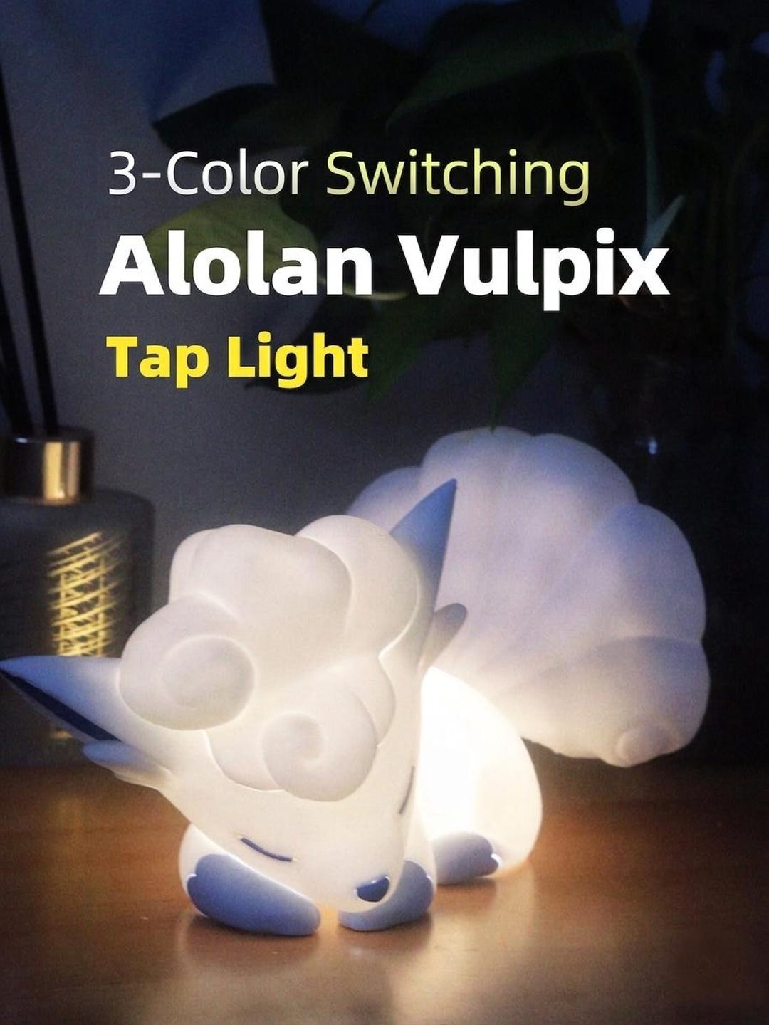 Sleeping Ice Fox Night Light - 3-color Tap Control 3D Printed Bedroom Decor Lamp - Etsy