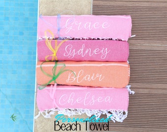 Personalized Beach Towel, Custom Name Towels for Kids and Adults, Summer Vacation Pool Gifts, Soft & Absorbent Beach Towel, Wholesale Towel