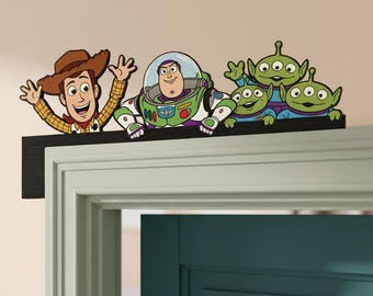Disney Toy Story Door Corner Sign Decor, Woody Buzz Lightyear Alien Door Decor, Disney Pixar Kids Room Decoration, Disney Home Gift