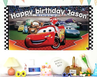 Custom Disney Cars Birthday Banner, Birthday Backdrop Decoration, Cars Birthday Party, Cars Party Decoration, Cars Birthday Gift