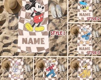 Custom Mickey And Friends Co 1982 Beach Towel, Custom Summer  Beach Towel, Disney, Kids towel, Summer Gift, Disneyland Summer Trip