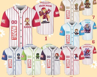 Custom Superhero Baseball Jersey, Avengers Family Matching
