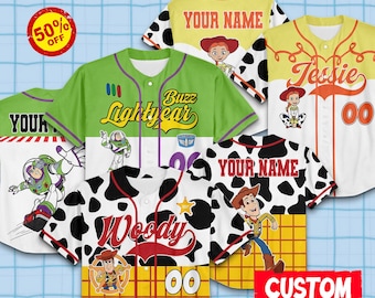 Custom  Toy Story Outfit Baseball Jersey, Toy Story Baseball Jersey Team,  Collection Jersey, land Birthday Gift for Kids