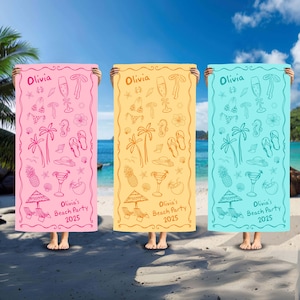 Custom Bachelorette Beach Towel, Custom Name Bachelorette Party Pool Towel, Bachelorette Trip Gift, Bride, Bridal Shower