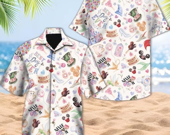 Dneyland Summer Hawaiann Shirt, Mouse Hawaiian Shirt, Mickey Button Shirt, Summer Vacation Hawaii Shirt, Aloha Hawaiian