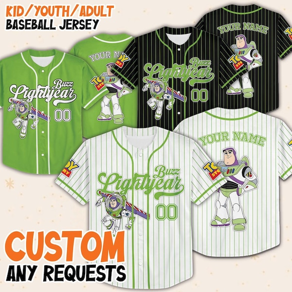 Custom Buzz Lightyear Baseball Jersey, Toy Story Matching Jersey Sport,  Baseball Team Shirt, Toy Story Kid Adult Baseball Jersey