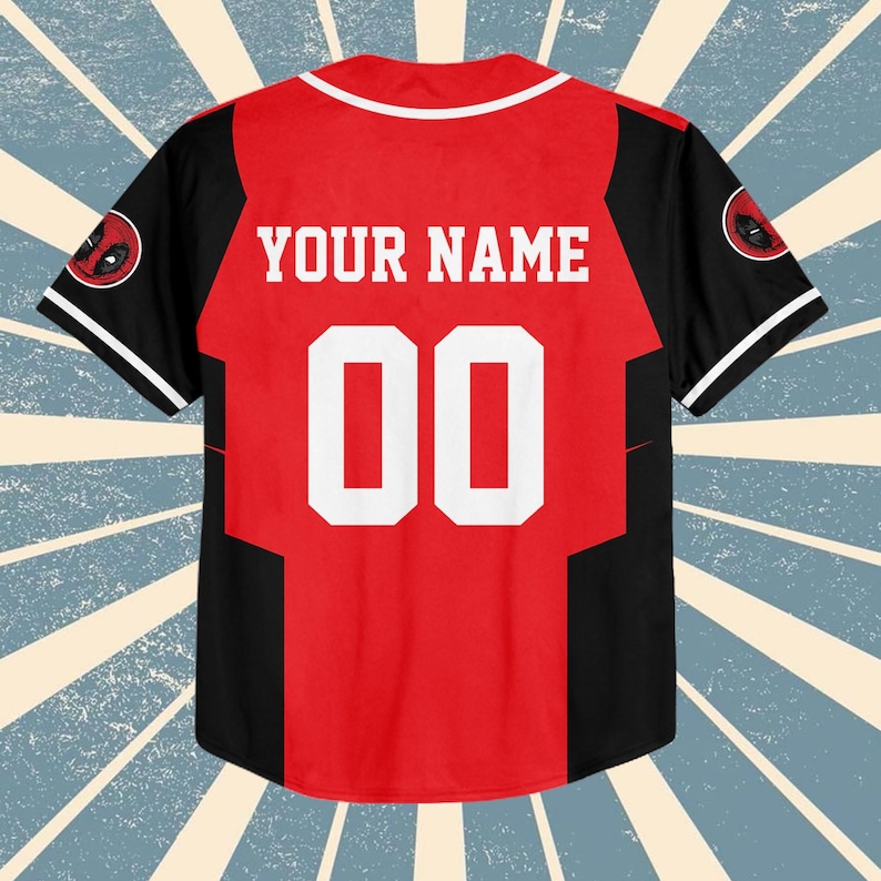 Camiseta de béisbol personalizada de la colección Deadpool, camiseta a juego del superhéroe Deadpool, camiseta de béisbol para niños, jóvenes y adultos, regalo de cumpleaños para la familia. imagen 6