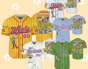 Custom  Toy Story Collection Baseball Jersey Team, Collection Choose Style Jersey, land Birthday Gift for Kids, Birthday Gift