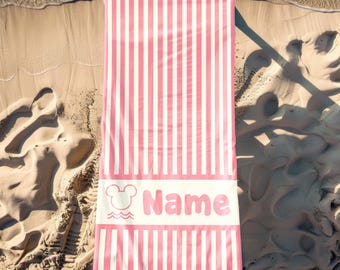 Personalized Beach Towel, Custom Summer  Beach Towel, Custom Disney, Kids towel, Summer Gift, Disneyland Trip, Summer Vacation