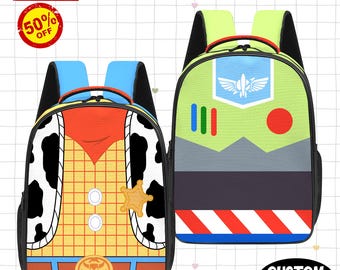 Custom Disney Toy Story Backpack, Woody Buzz Lightyear Kids School Bag, Custom Name Backpack, Cute Kids Backpack, Disney Birthday Gift