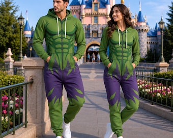 Christmas Green Hero Costume Jumpsuit, Green Superhero Cosplay , Muscle Hero Matching Party Outfit, Family Christmas Costume