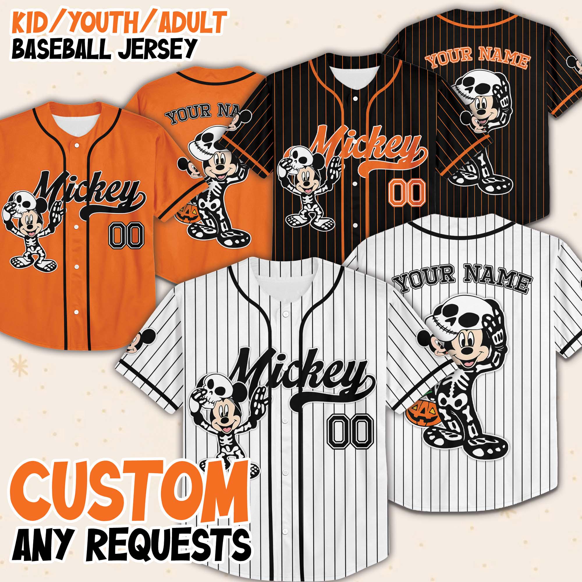 Personalized Disney Mickey Halloween Collection Baseball, Personalized Baseball Team Jersey, Birthday Gift for Halloween Fans Family Party