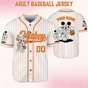 Custom Mickey Halloween Collection Baseball, Personalized Baseball Team Jersey, Birthday Gift for Halloween Fans Family Party imagem 4