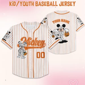 Custom Mickey Halloween Collection Baseball, Personalized Baseball Team Jersey, Birthday Gift for Halloween Fans Family Party imagem 5