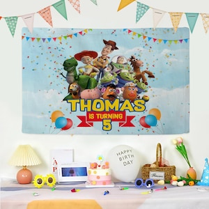 Custom Disney Toy Story Birthday Banner, Toy Story Birthday Backdrop Decoration, Toy Story Birthday Party, Toy Story Party Decoration